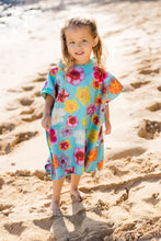 Designed on Maui - REVERSIBLE Hibiscus Floral with Shells on reverse side Hooded Towel Poncho