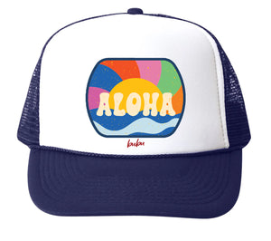 Aloha Retro Navy Trucker Hat