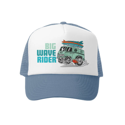 Big Wave Trucker Hat in Bluestone / White
