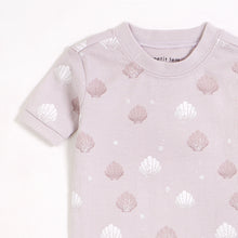 12mos, 18mos, 6yrs, 6x Seashell Print on Lilac Marble Short Sleeved Pajama Set