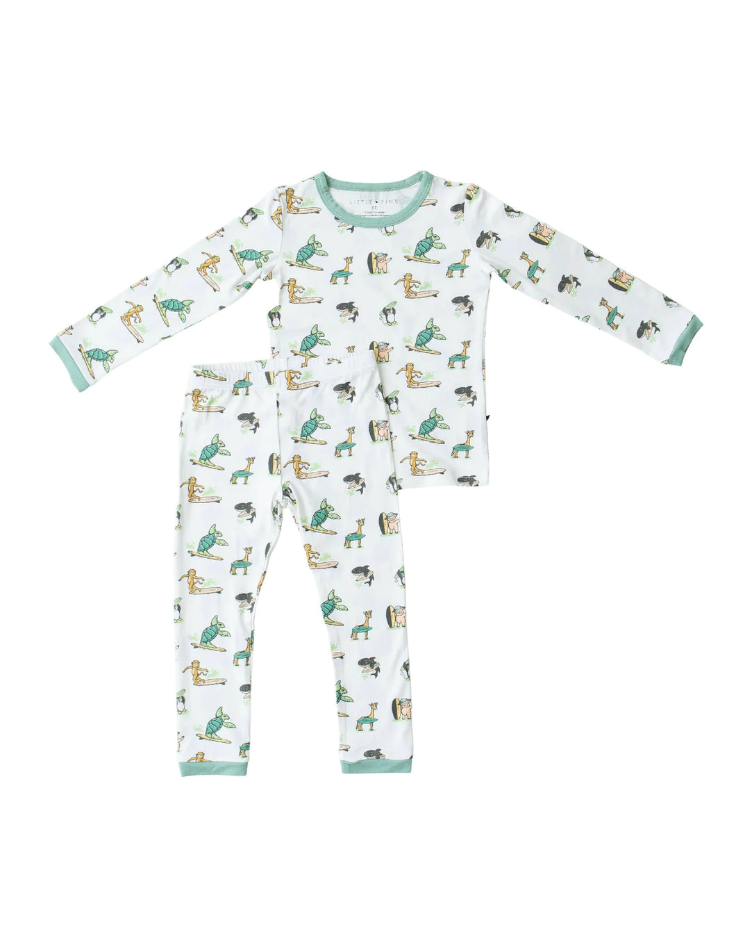 Designed on Maui - Party Wave Long Sleeve Kids Two-Piece Pajama Set