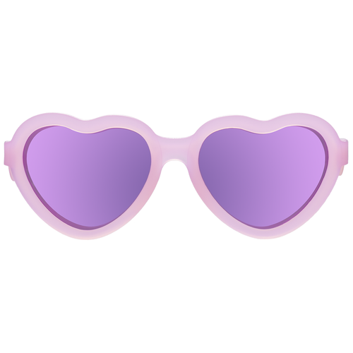 POLARIZED Heart Shaped Frosted Pink with Purple Mirrored Lenses Kids Sunglasses