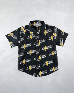 1yrs Aloha Aloha Bolt Collar Shred Shirt in Black