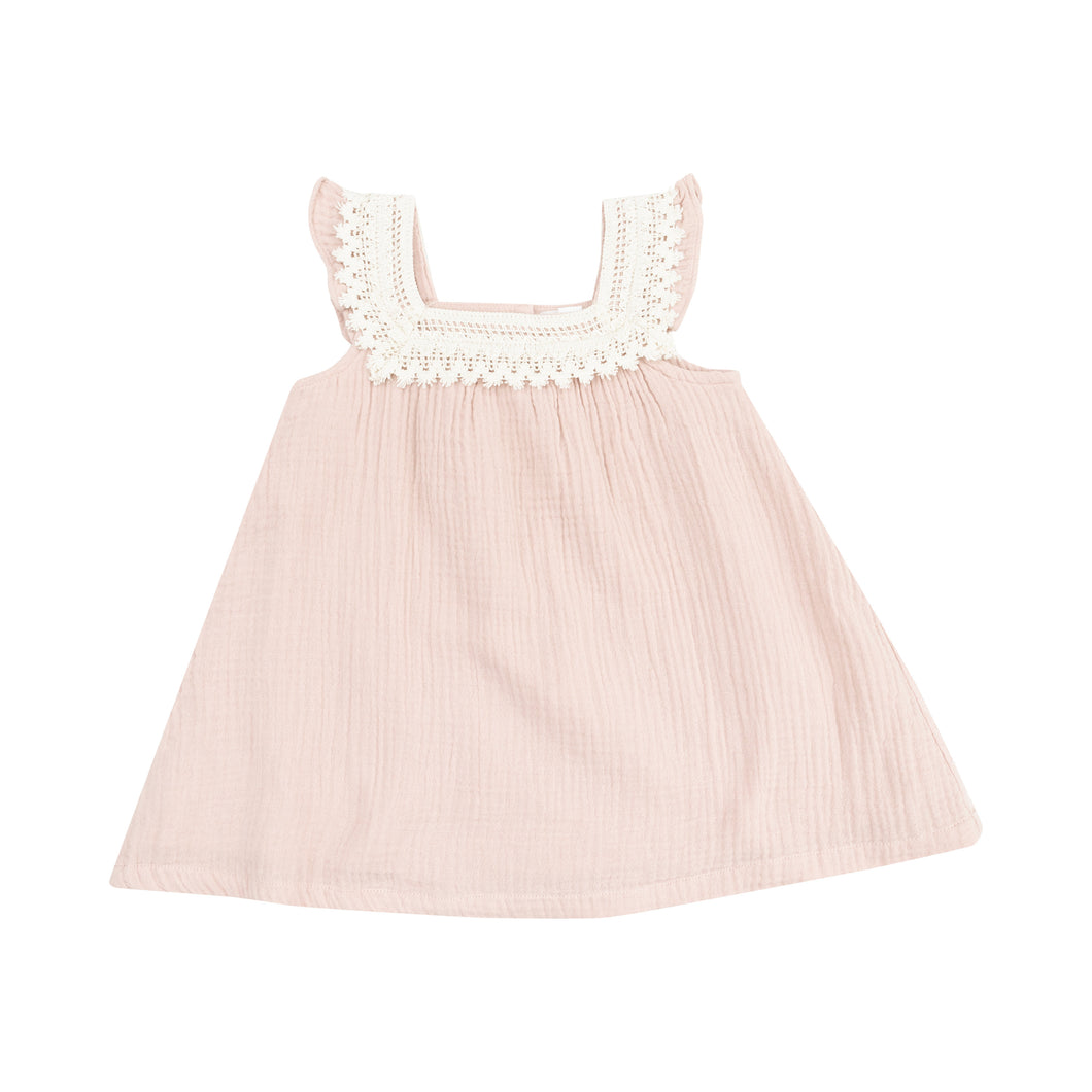 12-18mos, 4yrs Solid Rose Smoke Organic Cotton Muslin Twirly Sundress