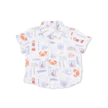 Club Mediterranean Button Down Polo Shirt & Organic Cotton Muslin Short Set