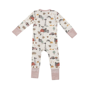 Hay Farmer on Pink Bamboo 2 Way Zipper Romper Coverall