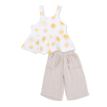Happy Suns Organic Cotton Muslin Peplum Tank and Smocked Waist Pants (2 pc set)