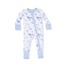 Watercolor Blue Whales 2 Way Zipper Romper Coverall