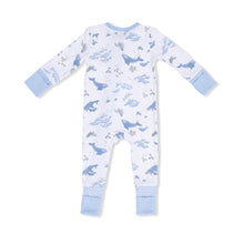 Watercolor Blue Whales 2 Way Zipper Romper Coverall