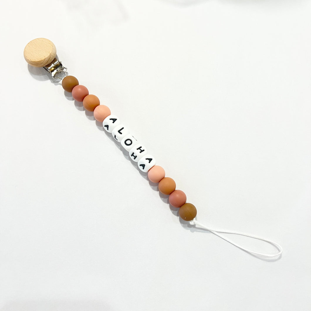 MADE IN HAWAII ALOHA Paci Clip - Brown Earth