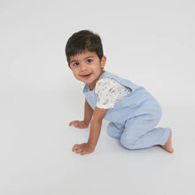 Dusty Blue Solid Organic Cotton Muslin Overall