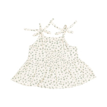 Jadeite Simple Floral Organic Cotton Muslin Peplum Tank and Smocked Waist Pants (2 pc set)