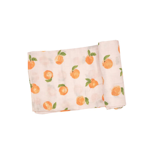 Peaches Organic Cotton Muslin Swaddle Blanket
