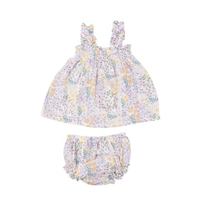 6-12mos Spreading Joy Ruffly Strap Smocked Top with Bloomer