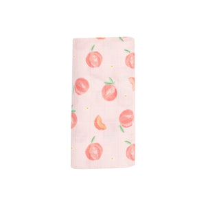 Sweet Peach Organic Cotton Muslin Swaddle Blanket
