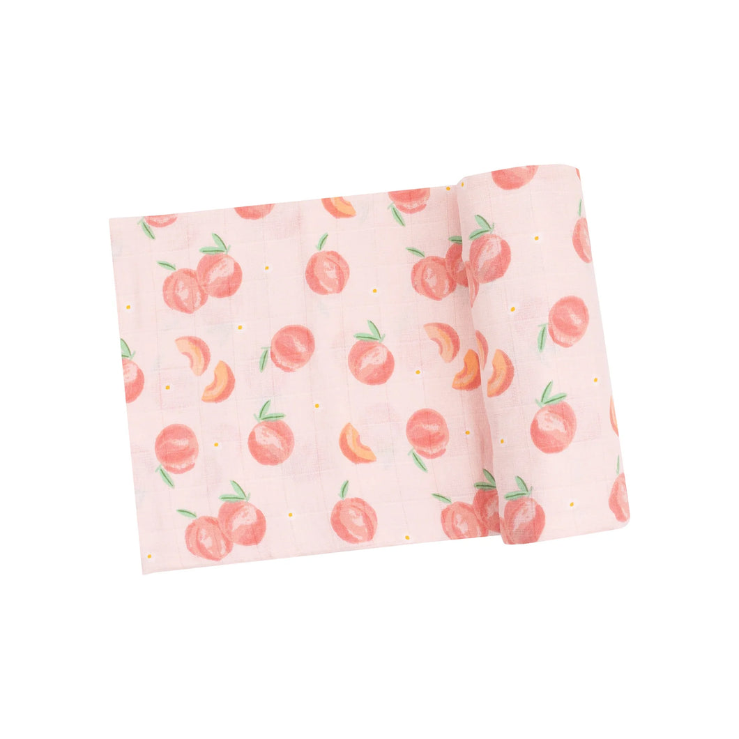 Sweet Peach Organic Cotton Muslin Swaddle Blanket