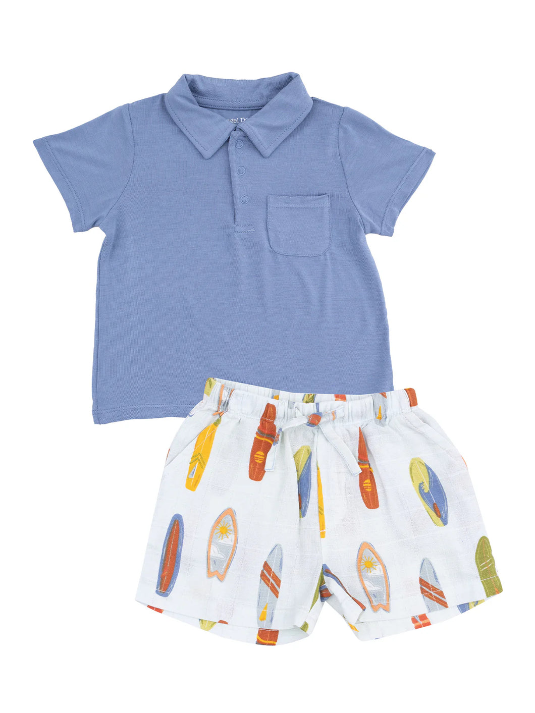 5yrs Vintage Surfboards Polo Shirt & Organic Cotton Muslin Short Set
