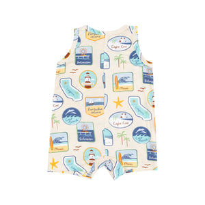 Beach Patches Sleeveless Shortie Romper