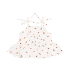 Bitty Blooms Organic Cotton Muslin Peplum Tank and Smocked Waist Pants (2 pc set)