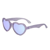 Limited Edition Lavender Shimmer Hearts with Purple Mirrored Lenses Kids Sunglasses