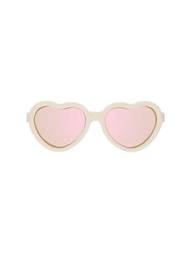 POLARIZED Heart Shaped Sweet Cream with Rose Gold Mirrored Lenses Kids Sunglasses