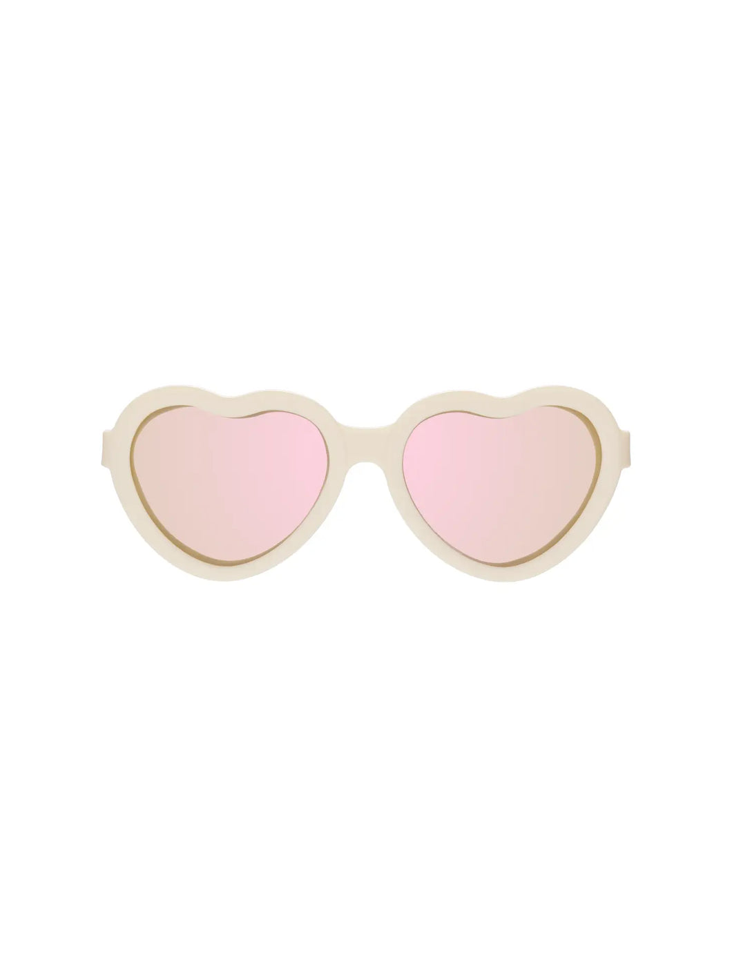 POLARIZED Heart Shaped Sweet Cream with Rose Gold Mirrored Lenses Kids Sunglasses