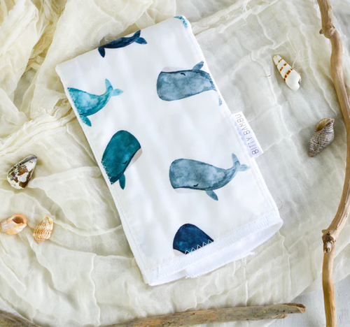 MADE IN HAWAII Burp Cloth - Watercolor Whales