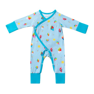 Rainbow Shave Ice Bamboo Newborn Kimono Coverall