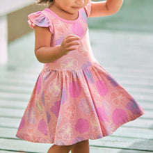 Seaflower Flutter Sleeve Twirl Dress