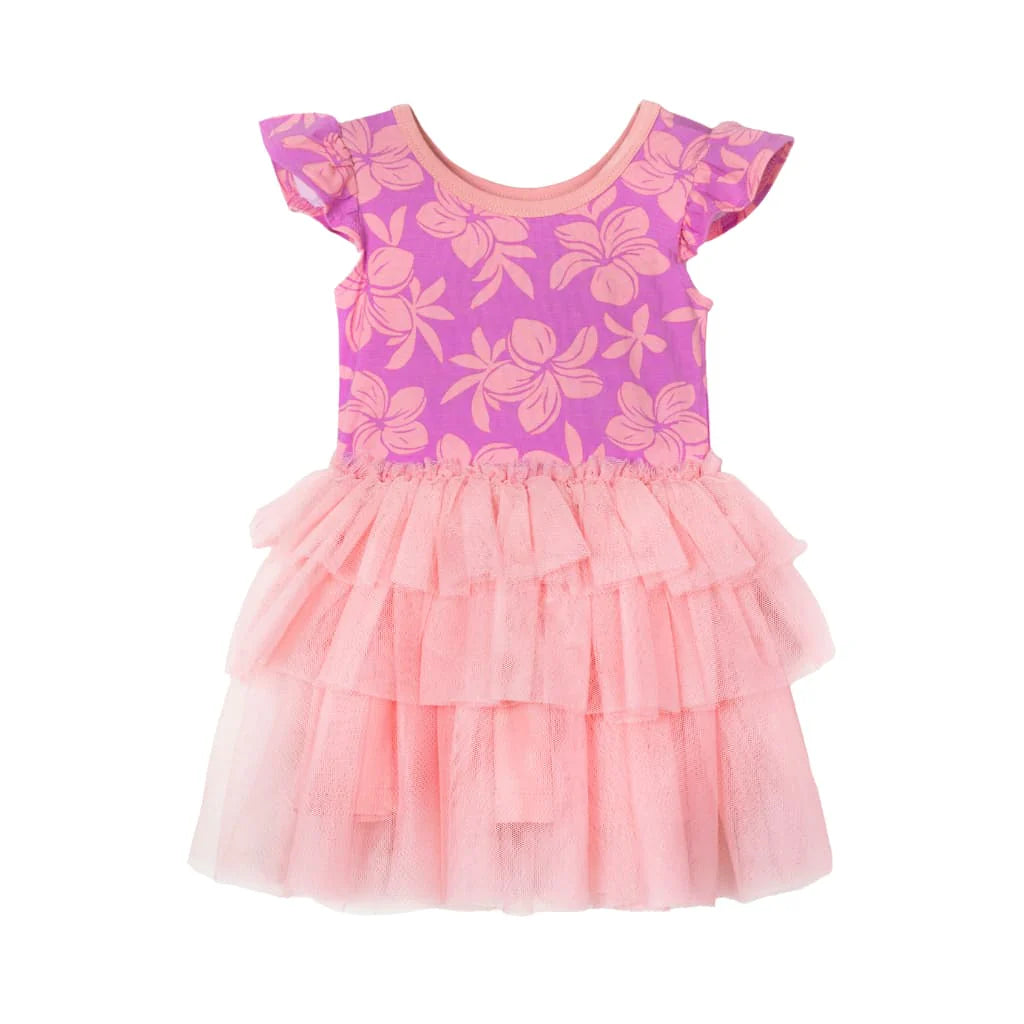 2yrs Sunrise Blooms Flutter Sleeve Tutu Dress