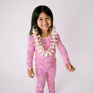 Sunrise Blooms Long Sleeve Kids Two-Piece Pajama Set