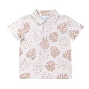 Toasted Monstera Bamboo Polo Shirt