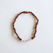 Raw Cognac Baltic Rose Quartz || Necklace