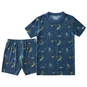 Short Sleeve Pajama Set in Majolica Divers