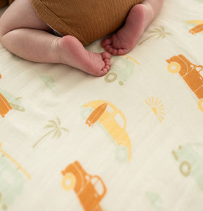 Beach Bound Bamboo Muslin Cotton Blend Hawaiian Swaddle Blanket