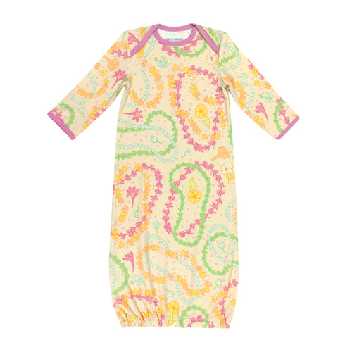 Lei Day in Sand Baby Bamboo Layette Gown 0-3mos