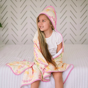 Lei Day in Sand Hooded Towel and Wash Cloth Set