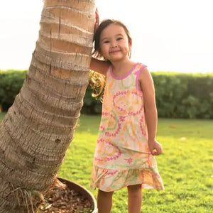 Lei Day in Sand Ruffle Hem Tank Top Dress