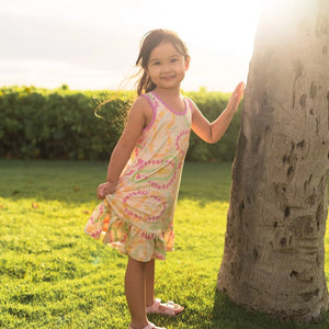 Lei Day in Sand Ruffle Hem Tank Top Dress