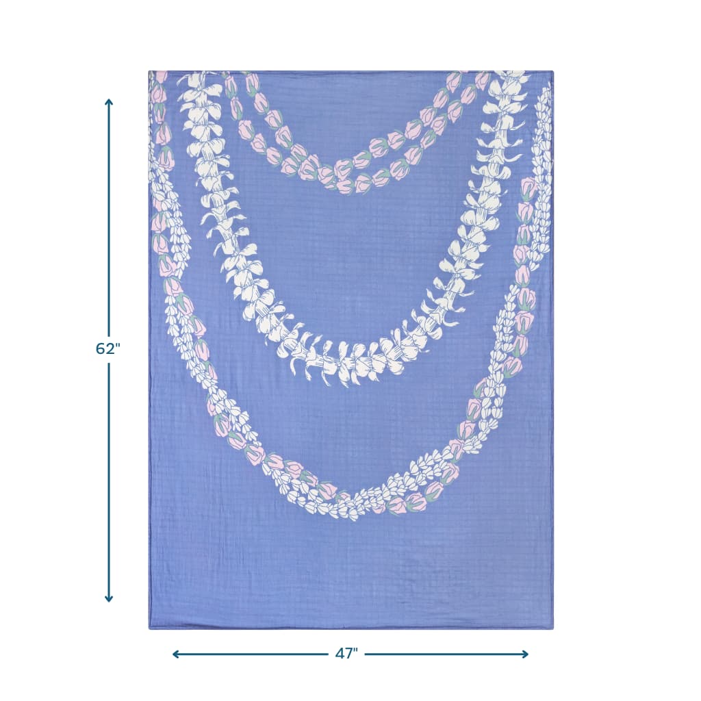 Lei Punahele Bamboo and Cotton blend Throw Blanket