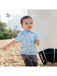 Surfing ABCs Bamboo Kids Polo Shirt