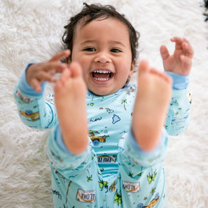 We Go Holoholo Long Sleeve Kids Two-Piece Pajama Set