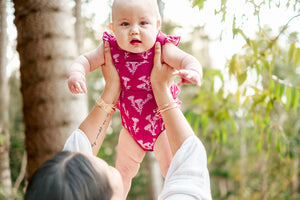 ʻŌhiʻa Lehua Flutter Sleeve Baby Bamboo Onesie