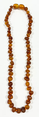 Cognac Authentic Certified Raw Amber Necklace