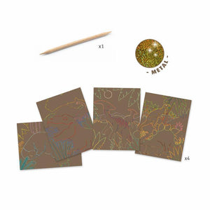 Dinosaurs Gold Metallic Scratch Cards
