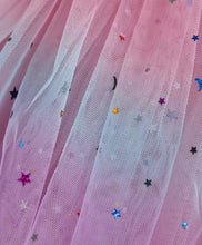 Galaxy Stars and Moon Sequins Rainbow Pale Mauve Pink Tutu Skirt