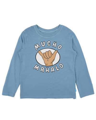 18mos, 8yrs Mucho Mahalo Long Sleeve Shirt in Washed Indigo