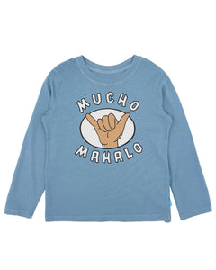 Mucho Mahalo Long Sleeve Shirt in Washed Indigo