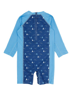 Shorebreak Long Sleeve Baby Surf Suit in Seaside Blue