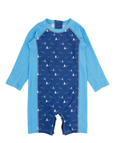 Shorebreak Long Sleeve Baby Surf Suit in Seaside Blue